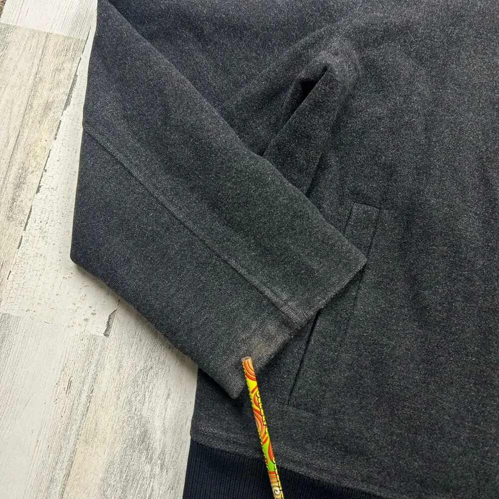 Banana Republic Wool Cashmere Jacket Mens M Charcoal Gray Full Zip Bomber Coat